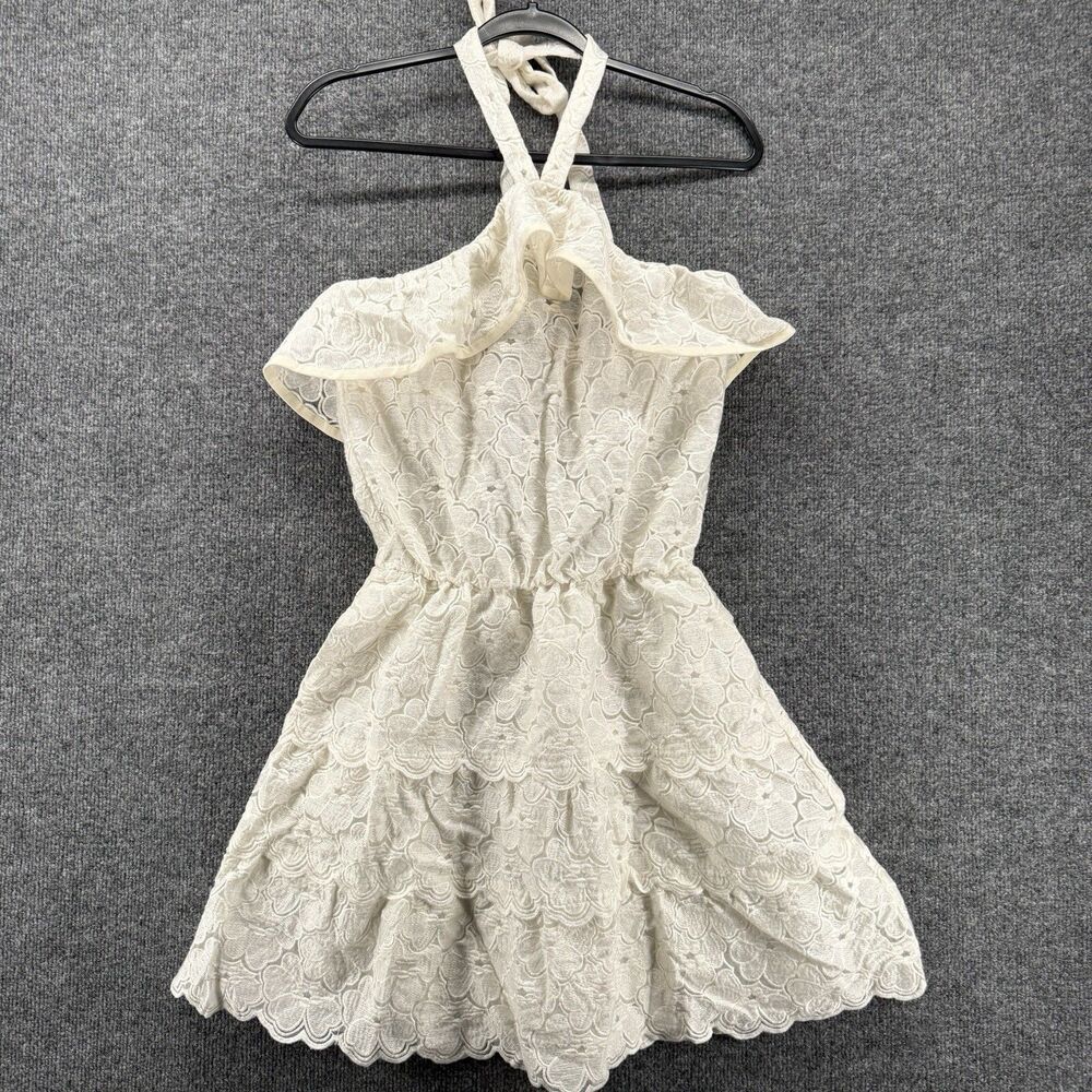 Mare Mare Dress XS Ivory Eyelet Halterโ Ruffle Tiered Cottagecore Fairy Babydoll